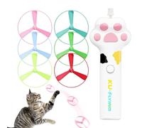 Genérico Cat Fetch Toy - PP Electronic 4.9x3.2x13.1cm | Rechargeable Interactive Kitten Flying Disc | Fetch Toy For Cats For Pet Christmas Halloween Birthday Party Enrichment Training Chasing