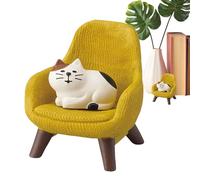 Generico Cat Figurines - Animal Sculpture with Small Sofa, Cat Figurines Home Decor, Cat Figurines Home Decor | Realistic Kitten Figurine, Cat Statue Home Decor, Resin Animal Sculpture Art Decoration