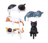 Genérico Cat Figurines - Small Cute Animal Car Ornament | 5 Pieces Resin Kitten Decorations with Type A B, Lightweight 40g Mini Statues for Living Room Bedroom Office Truck Vehicle Dashboard Computer