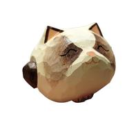 Genérico Cat Figurines Wooden Statue Ornament with Cute Expressions, Miniature Cat Statue for Christmas Décor, Kids Girls Gift, Desk Home Office Car Decoration