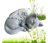 Genérico Cat Grave Marker - Resin Weather-Resistant Garden Statue, Sleeping Kitten Angel Garden Figurines, Sympathy Remembrance Pet Loss Gift, Burial Funeral Lawn Yard Patio Memorial Stone