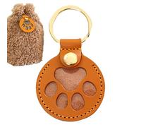 Genérico Cat Hair Holder,Cute Leather Paw Key Chain | Charm Pendant Memorial Souvenir for Home Travel Ceremony Display Daily Wear Birthday Friends
