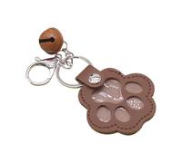 Genérico Cat Hair Key Chain, Leather Paw Pendant, 6.5x6cm 2.56x2.36 inches Pet Hair Keepsake with Bell, Cute Keychain, Animal Key Chain with Design, Gift for Girls Boys Women Men