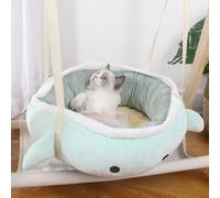 Genérico Cat Hammock - 15.75x15.75 Inches | Cat Tree Tower with Scratching Post and Hammock Bed | Breathable Puppy Bed | For Pet Parents Animal Lovers Apartment Home Office Living Room Study Balcony
