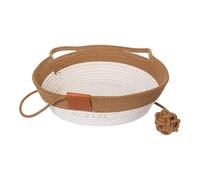 Genérico Cat Hammock Bed, Cat Basket, Anti Scratch Handwoven Cotton Rope Pet Foldable Breathable Nest Mat Playing Ball for Living Room, Home Decoration, 13.78x13.78 Inches