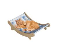 Genérico Cat Hammock Bed, Washable Cooling Pet Couch, Soft Fabric Sturdy Frame, Space-Saving Furniture, Elevated Breathable Lounger for Floor Bedroom Balcony Workplace Indoor Travel