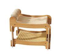 Genérico Cat Hammock - Elevated Dog Bed, 2-Layer Elevated Breathable Wooden | Pet Cat Bed Scratching Post | Sleep Rest Camping Travel For Home Dorm Balcony Apartment Bedroom