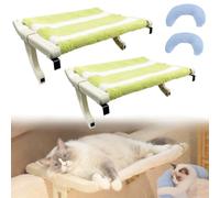 Genérico Cat Hammock for Bedside,Hanging Cat Nest,Cozy Cats Beds,One-Step Sliding Clamping Slot, Easy to Install, with Removable Cover,Suitable for Windowsills and Bedside,Hold up 30lbs (2pcs)