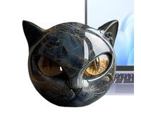Genérico Cat Head Sculpture, Realistic Kitten Art Ornament, Modern Feline Statue Desk Decor for Shelf, Living Room, Dashboard, Offices, Home Decoration for Halloween, Christmas, All-Year Display