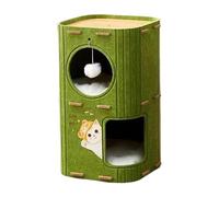 Genérico Cat Hideaway - 23.62 Inches Foldable Pet Teepee | Felt Cózy Kitten Cave - Scratch Resistant Indoor Condo Double-Layer Structure with Plush Ball is Ideal for Travel Home Relaxation