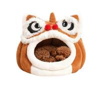 Genérico Cat House - Warm Lion Dog Bed | Plush PP Cotton with Comfortable Design, Indoor and Outdoor Sleeping Nest, Portable Pet Cave for Small Cats, Animals, Kittens, Puppies Up to 5kg
