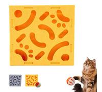 Genérico Cat Intelligence Maze Box, 2025 New Cat Intelligence Maze Box, Interactive Cats Puzzle Toy with Bell, Multifunctional Interactive Cats Puzzle Toy, for Small and Medium Pets (Yellow,L)