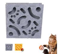 Genérico Cat Intelligence Maze Box, 2025 New Cat Intelligence Maze Box, Interactive Cats Puzzle Toy with Bell, Multifunctional Interactive Cats Puzzle Toy, for Small and Medium Pets (Gray,L)