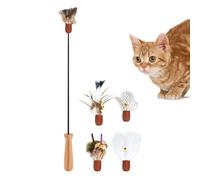 Genérico Cat Interactive Toy | Self-Play Telescoping, Teaser Wand - For Kitten Home Indoor Outdoor Birthday Ground Daily Holiday Play