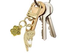 Genérico Cat Keychain, Cute Kitten Keyring With Enamel Charm & Silver Tone Metal Ring, Exquisite Animal Pendant For Keys, Bags & Backpacks - Adorable Cat Lover Gift For Women, Girls & Kids