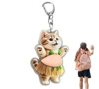 Generico Cat Keychain - Keychains | Acrylic Cat Pattern Decorations with Squeeze Belly - Cute Bag Charm,for Students Teacher Women Girls Holiday Kids Birthday, A., riferimento alla descrizione
