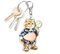 Generico Cat Keychain - Keychains | Acrylic Cat Pattern Decorations with Squeeze Belly - Cute Bag Charm,for Students Teacher Women Girls Holiday Kids Birthday, D, riferimento alla descrizione