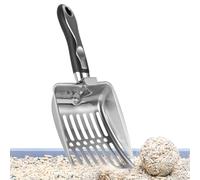 Generico Cat Litter Scoop, Stainless Steel Poop Scooper, Long Handle Cleaning Scoop Tool, 10.04x4.21x1.38 Inches Ergonomic Grip, Heavy Duty Design for Home Multi-Pet And Apartment Use