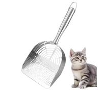 Genérico Cat Litter Scoop, Stainless Steel Scooper for Litter Box, Ergonomic Grip, Hollow Sand Sifter, Easy Cleaning, Perfect for Kittens, Cats, Pet Accessories, 12.8x5.31x1.57 Inches