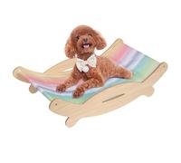 Genérico Cat Lounge Chair, Cooling Elevated Cat Bed, Wooden Kitten Hammock Lounger, Scratch-Resistant Puppy Sofa, for Indoor & Outdoor, Comfortable Pet Bed for Cats, 19.29x12.4x5.91 Inches
