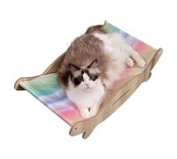 Genérico Cat Lounge Chair, Scratch-Resistant Elevated Wooden Pet Lounger, Cooling Indoor Beach Chair for Cats and Small Dogs, Multifunctional Kitten Relaxation Bed, 19.29x12.4x5.91 Inches