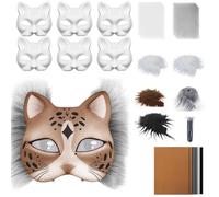 Genérico Cat Masque Kit, DIYers Masks Making Set, Creative Accessories with Mesh and Felt Sheets, Costume Prop for Women, Men, Party, Cosplay, Masquerade, Themed Dress-Up Events