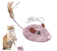 Genérico Cat Mice Toy | Electronic Plush Kitten Toy | USB Rechargeable Cat Toy | Smart Sensing Moving Cat Toy | Moving Cat Toy with Feathers Interactive and Smart Sensing ABS For All Breeds of Cats