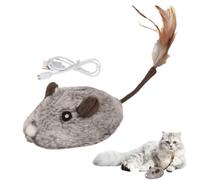Genérico Cat Mice Toy | Electronic Plush Kitten Toy | USB Rechargeable Cat Toy | Smart Sensing Moving Cat Toy | Moving Cat Toy with Feathers Interactive and Smart Sensing ABS For All Breeds of Cats