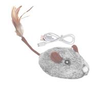Genérico Cat Mice Toy | Electronic Plush Kitten Toy | USB Rechargeable Cat Toy | Smart Sensing Moving Cat Toy | Moving Cat Toy with Feathers Interactive and Smart Sensing ABS For All Breeds of Cats