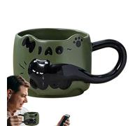 Genérico Cat Mug Cute - 380ml High Temperature Resistant Cat Coffee Cup | Ceramic Coffee Cup With Lovely Kitty Lid Stainless Steel Spoon | Novelty Morning Cups Tea Milk Christmas Mug Gift