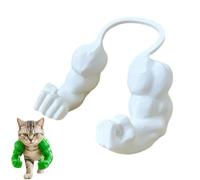 Genérico Cat Muscle Arms, Hilarious Kitten Limbs for Festive Photos, Muscle Arms for Cats, Muscle Cat Arms, Bold Feline Costume Accessory for Pranks and Gags (White)