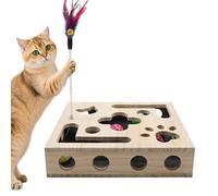 Generico Cat Nail Trim Enrichment Box | Wooden Fun Interactive Toy,Cat Scratch Puzzle Enrichment Box - for Indoor Kitten Pet Claw Care Exercise Stimulation