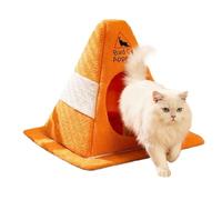 Genérico Cat Nest - Traffic Cone Design Warm House with Washable Cushion. Cat Tent Shelter with Warning Sign | For Kitten Small Dog Calming Sleeping Animal Winter Home Indoor Rabbits