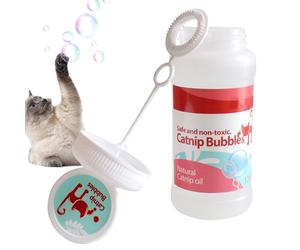 Genérico Cat Nip Bubbles Fomenta el Juego Activo Estimula la curiosidad Natural Novedad Que Llama atención Diversión Limpia y contenida con Sabor a Hierba gatera Burbujas de jabón