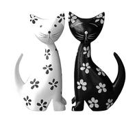 Genérico Cat Ornament - Wood, 3.54x1.96x6.69in Cat Sculpture Handcrafted Wooden Design and Light Luxury Style Elegant Animal Figurine Decor, Wooden Cats Decor For Living Room, Office Desk, Bookshelf