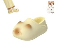 Genérico Cat Paw Print Shoe, Cat Paws Footprints Fluffy Plush Fleece Height Increase Slippers, Non-Slip Winter Comfort Slippers (Yellow-B,40)