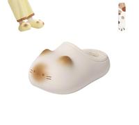 Genérico Cat Paw Print Shoe, Cat Paws Footprints Fluffy Plush Fleece Height Increase Slippers, Non-Slip Winter Comfort Slippers (White-A,41)