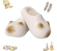 Genérico Cat Paws Footprints Fluffy Plush Fleece Height Increase Slippers, 2026 New Cat Paw Slippers for Winter Girls Idea (White,38)
