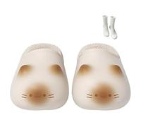 Genérico Cat Paws Footprints Fluffy Plush Fleece Height Increase Slippers, Cat Paw Slippers,Soft Warm Cozy To The Touch for Winter (White,5-6)