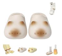 Genérico Cat Paws Footprints Fluffy Plush Fleece Height Increase Slippers, Cat Paws Footprints Fluffy Plush Fleece Slippers (White,36)