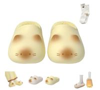 Genérico Cat Paws Footprints Fluffy Plush Fleece Height Increase Slippers, Cat Paws Footprints Fluffy Plush Fleece Slippers (Yellow,40)