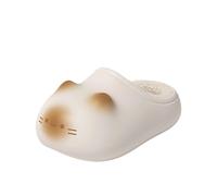 Genérico Cat Paws Footprints Fluffy Plush Fleece Height Increase Slippers, for Winter Girls Gift Idea, Cute Animal Home Shoes (White,32 1/3)