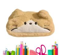 Genérico Cat Pencil Case | Cute Large Capacity Cat Plush Organizer | Girls Pencil Case - For Students Elementary Makeup Travel Offices Home | Drawing Writing Rulers Small Items