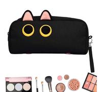 Generico Cat Pencil Case, Cute Pen Holder, Zipper Pencil Case, Large Pen Case, This Case Is a Must-Have for Anyone Looking to Keep Their Supplies Neatly Stored in a Fun and Creative Way, Negro ,