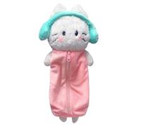 Genérico Cat Pencil Pouch - Plush Stationery Box | Headphone Cat Design Bag with Zipper Function, Cute Organizer for Kids Students School Supplies and College Travel Makeup