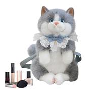 Genérico Cat Plush Backpack | Cute Animal Shoulder Bag | 21.65In Soft Plush PP Cotton Backpack Purse | for Women Girls College Travel Shopping Daily Commute