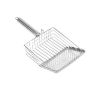 Genérico Cat Poop Scooper, Stainless Steel Litter Shovel, Heavy Duty Sifter Sand, 10.83x5.31 Inches with Hangable Ergonomic Handle, Large Scoop for Home, Pet Shop, Multi-Cat Household Use