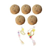 Genérico Cat Puff Ball Toys - Interactive Fuzzy Kitten Balls | Plush Material with Rope Attachment, Perfect For Kittens, Small Animals, Home, Indoor, Outdoor, Pet Room, Training, Exercise