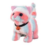 Genérico Cat Robot de Felpa, Gato de Pie de Felpa, Juguete interactivo operado Batería de Gato realista con Cola de Reanudación, Animal de Caminar de Peluche Lindo con Sonido MIAU