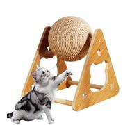 Genérico Cat Scratch Ball - Cat Scratching Post | Sisal Ball Cats Scratcher | Scratch-Resistant Sisal Nail Filing Exercise Wheel Wood Frame for Climbing Kitten Medium Breed Dog Small Large